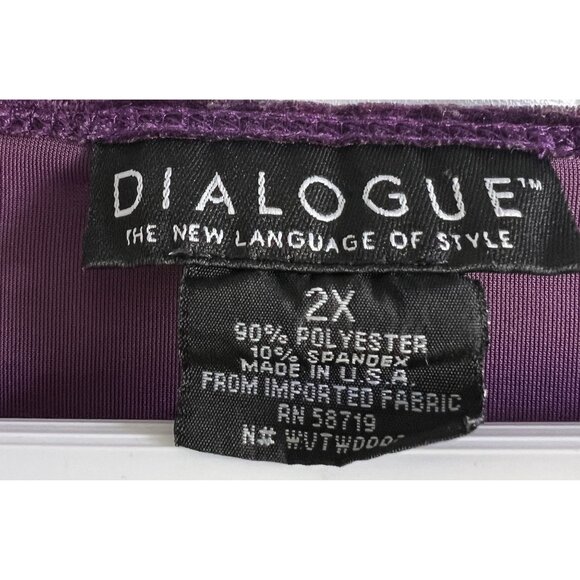 Dialogue Womens 2X Purple Velvet Top Made In USA Plus Size - Picture 5 of 5